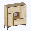 Consola, Emerald, Pera, 100x117x40 cm, Stejar safir / negru