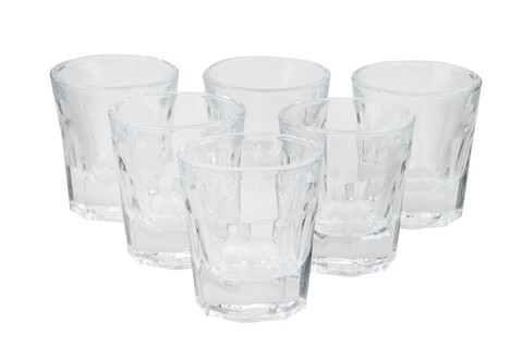 Set 6 pahare Glam, Pasabahce, 5.5 x 3.5 x 4.8 cm, sticla, transparent