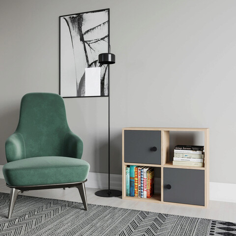 Corp biblioteca, retricy, tuttle, 72x25x62.6 cm, pal, stejar / antracit