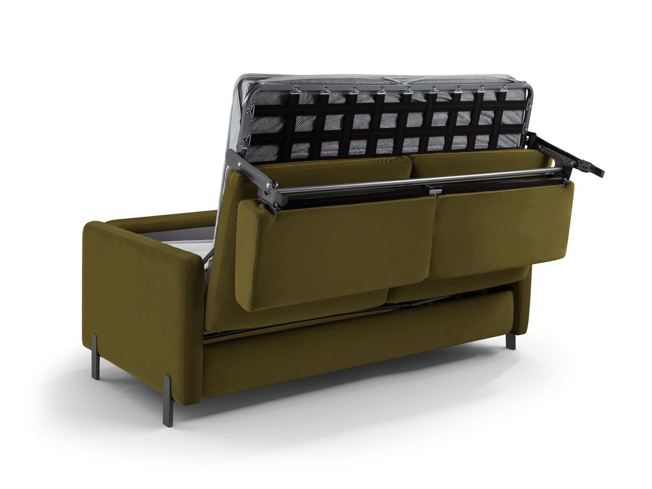Canapea extensibila 2 locuri, Gloria, Micadoni Home, 186x102x88 cm, catifea, verde — imaginea 4