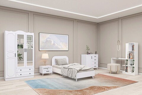 Set dormitor pentru copii, Glenevis, Mihra 209, Alb Glenevis