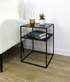 Consola Alrik, Bizzotto, 37.5x37.5x50.5 cm, otel, negru