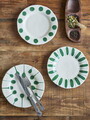 Set 3 farfurii desert, Bloomingville, Linora, 22x2.5 cm, ceramica, verde