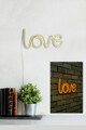 Decoratiune luminoasa LED, Love, Benzi flexibile de neon, DC 12 V, Galben