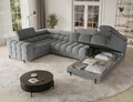 Coltar extensibil dreapta 3 locuri ELTAP, RT-03ROY, Fectory, 346x205x93 cm, lemn/poliester, gri
