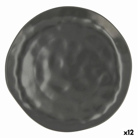 Set 12 farfurii, Bidasoa, Cosmos, Ø 26 cm, ceramica, negru Bidasoa