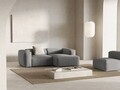 Coltar dreapta 2 locuri, Bergamo, Cosmopolitan Design, 244x152x70 cm, catifea chenille raiata, gri deschis
