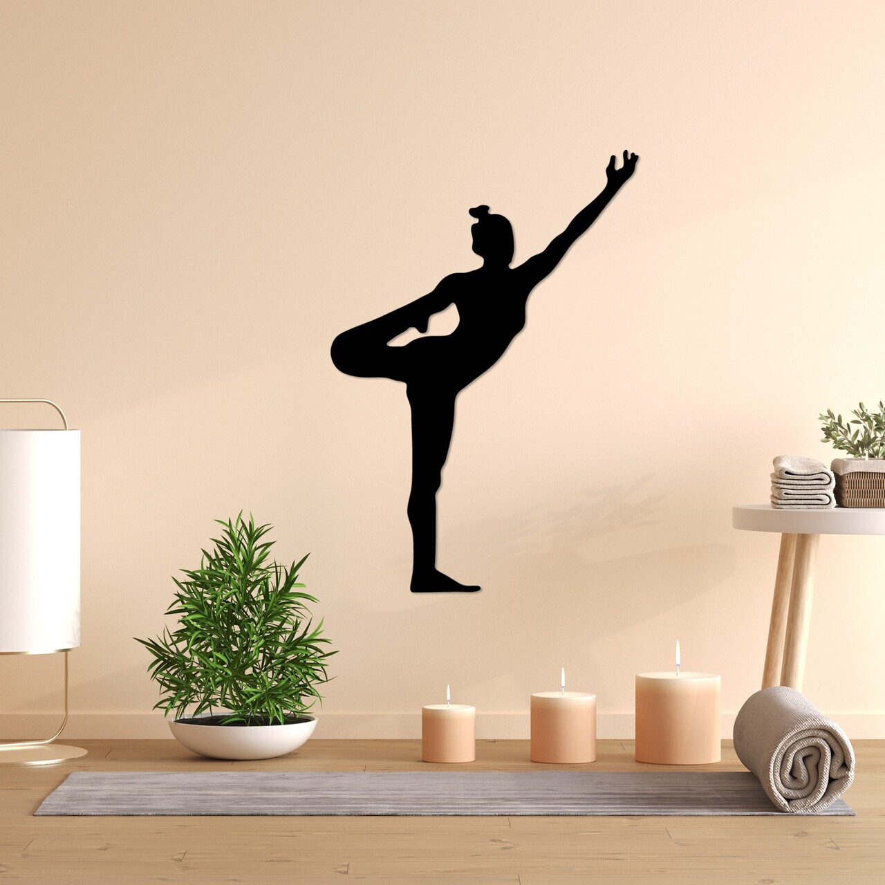 Decoratiune de perete, Yoga 19, Dimensiuni: 42 x 60 cm, Negru — imaginea 3