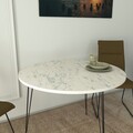 Masa Sandalf Marmo, Comforty, 90x75 cm, negru/alb