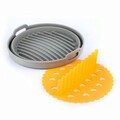 Cos de silicon pliabil pentru friteuza cu aer cald Fliynner, InnovaGoods, Ø21.5 x 7 cm, gri