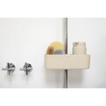 Suport baie cu montaj pe bara de dus, Brabantia, Caddy Soft Beige, 24.4x13.3x7.5 cm, polipropilena, bej
