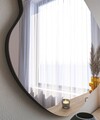 Oglinda decorativa, Siam, Ohho, 60x85x2.2 cm, MDF , Negru