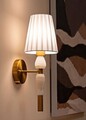Aplica de perete Budapest, Mauro Ferretti, 1 x E14, 20W, 16x20x46 cm, fier, auriu/alb
