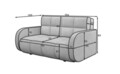 Canapea extensibila 3 locuri ELTAP, Deverio, 154x103x83 cm, lemn/poliester, bej inchis