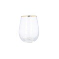 Pahar Estella, Homla, 550 ml, sticla, transparent/auriu
