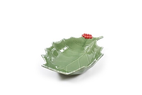 Bol holly, mercury, 26x17x6.5 cm, ceramica, verde