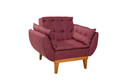 Set canapea extensibilă, Unique Design, 867UNQ1594, Lemn de carpen, Rosu claret
