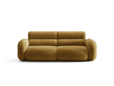 Canapea 3 locuri, Neo, Micadoni Home, 220x100x83 cm, tesatura Chenille, galben mustar