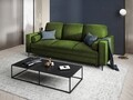 Canapea extensibila, Camellia, Mazzini Sofas, 3 locuri, cu lada de depozitare, 220x100x92 cm, catifea, verde