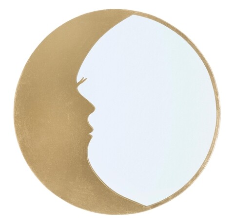 Oglinda decorativa Moon, Mauro Ferretti, Ø 72.5 cm, fier, auriu