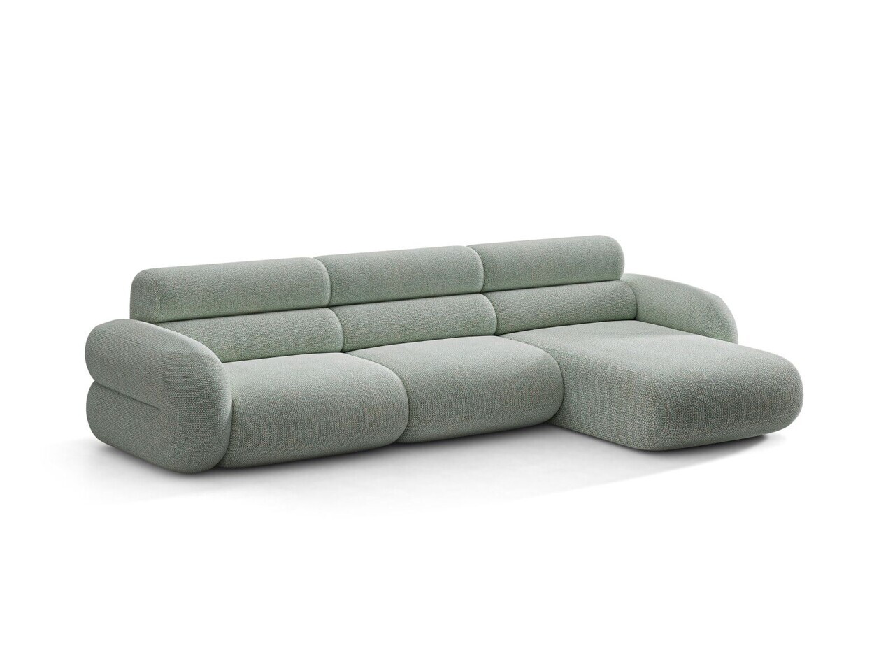 Coltar dreapta 4 locuri, Neo, Micadoni Home, 305x165x83 cm, tesatura Chenille Silencio, albastru muted — imaginea 6