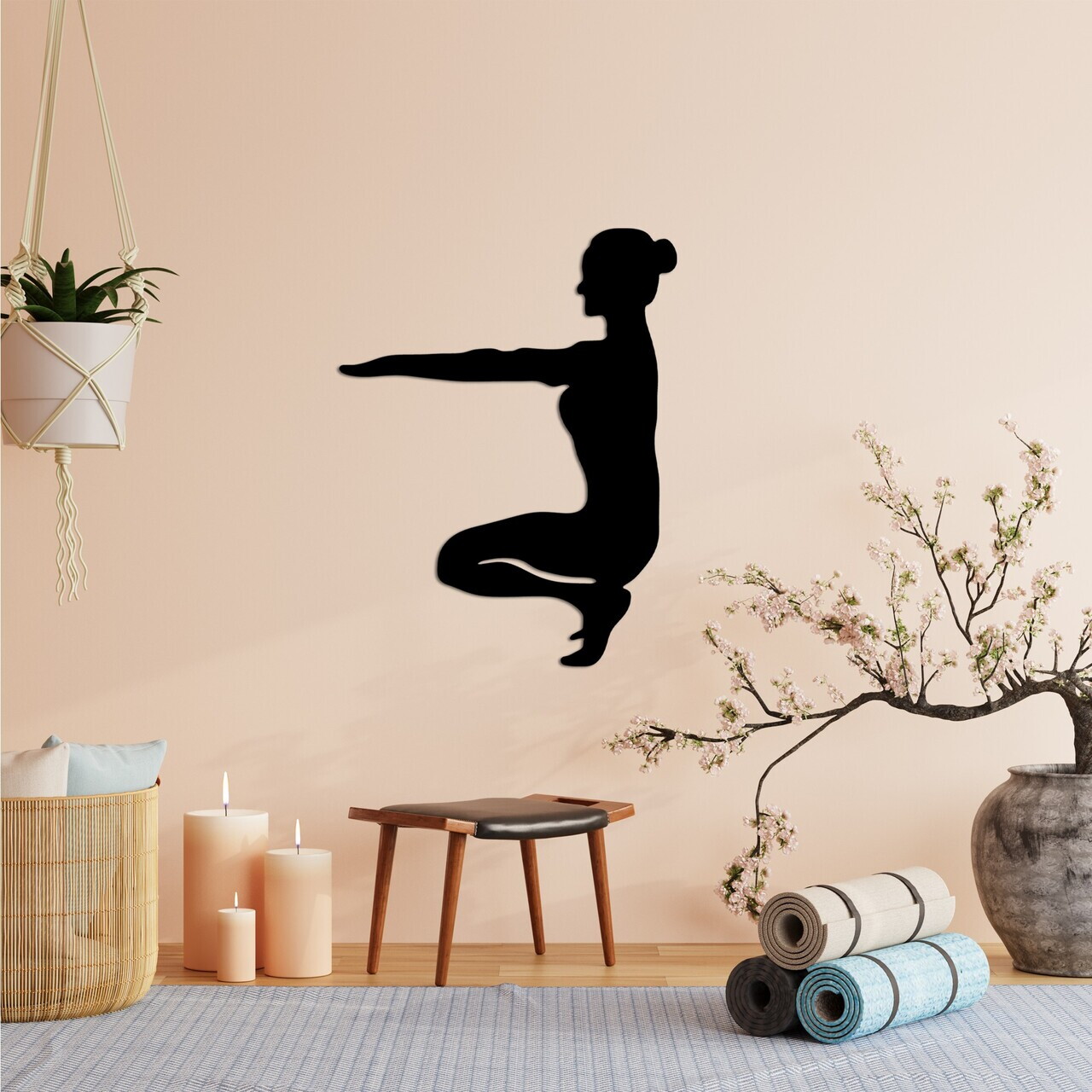 Decoratiune de perete, Yoga 16, Dimensiune: 43 x 55 cm, Negru — imaginea 3