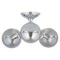 Plafoniera, Aldos, H.46 D.23 cm, 3 x E27, 40W, metal/sticla, argintiu/fumuriu