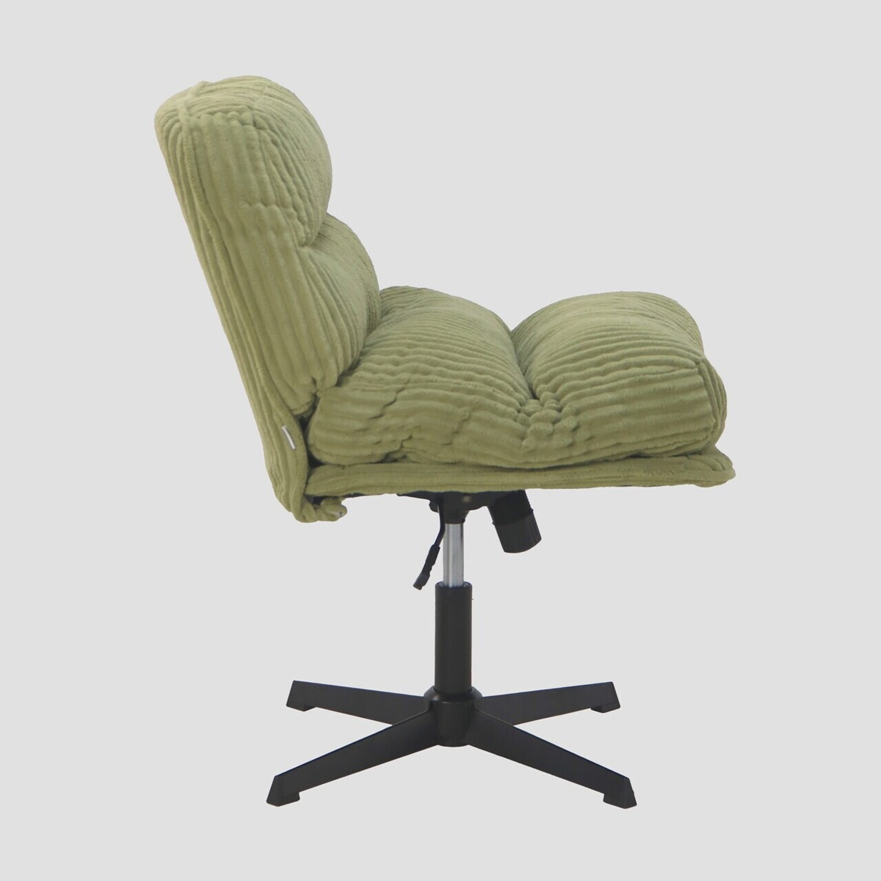 Scaun de birou rotativ Cordivo, Homla, 66x71x83 cm, metal/poliester/bumbac, verde olive - view 3