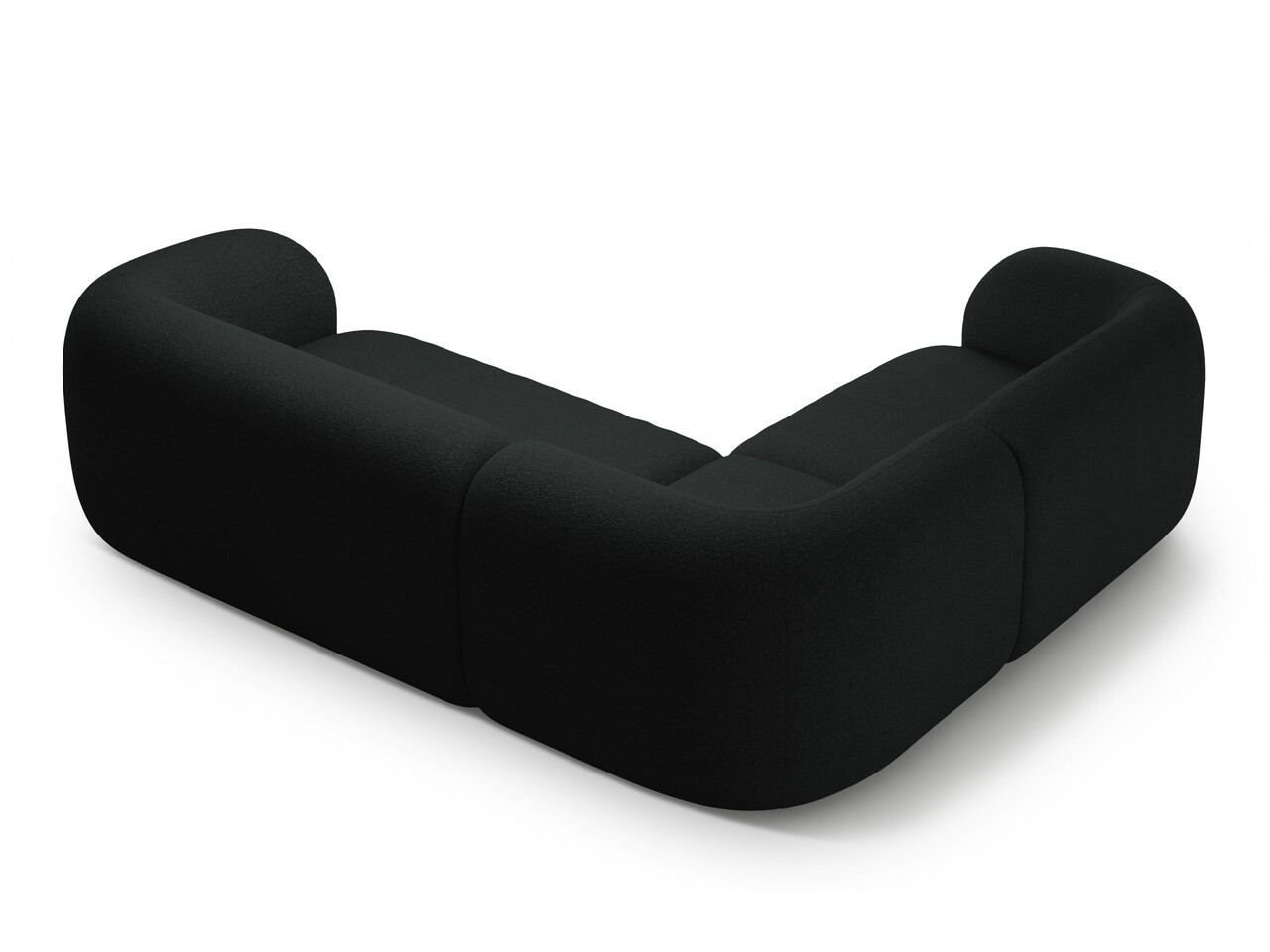 Coltar stanga 4 locuri, Kate, Micadoni, 252x220x76 cm, tesatura boucle, negru - 2 | YEO