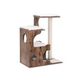 Ansamblu de joaca pisici / arbore pentru pisici, Feandrea, cu rampa pentru zgariat, 66x42x88 cm, PAL/plus/sisal, maro