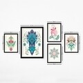 Set 5 tablouri decorative, SET_108, Lulu, 24x29 cm/34x44 cm, plastic