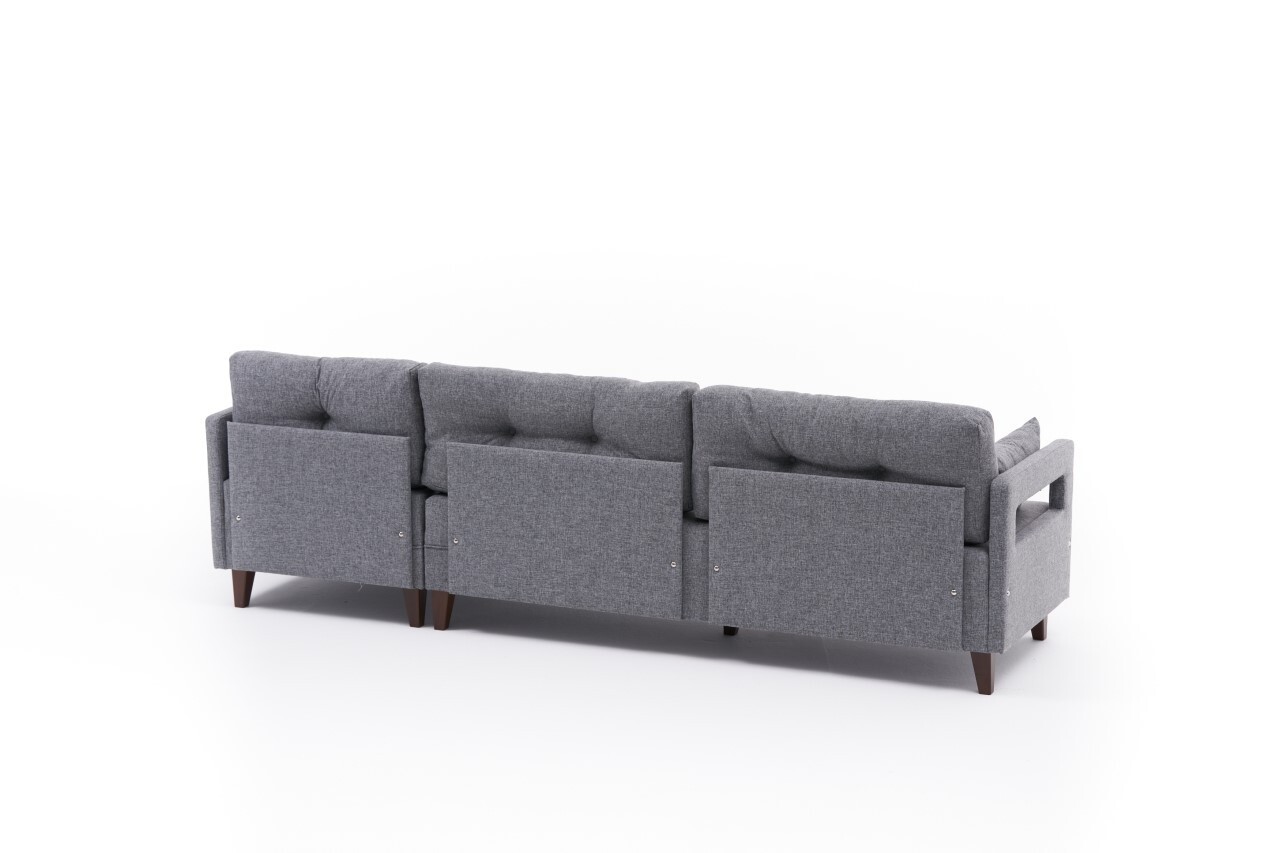 Coltar Pe Dreapta Comfort, Balcab Home, 275x80x80 Cm, Lemn, Gri