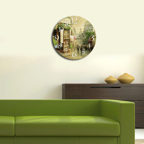 Ceas de perete, ms-47, mdf, ø40 cm, multicolor