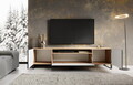 Comoda TV ADRK, Noemi, 200x41x53 cm, PAL melaminat/MDF, negru/artisan