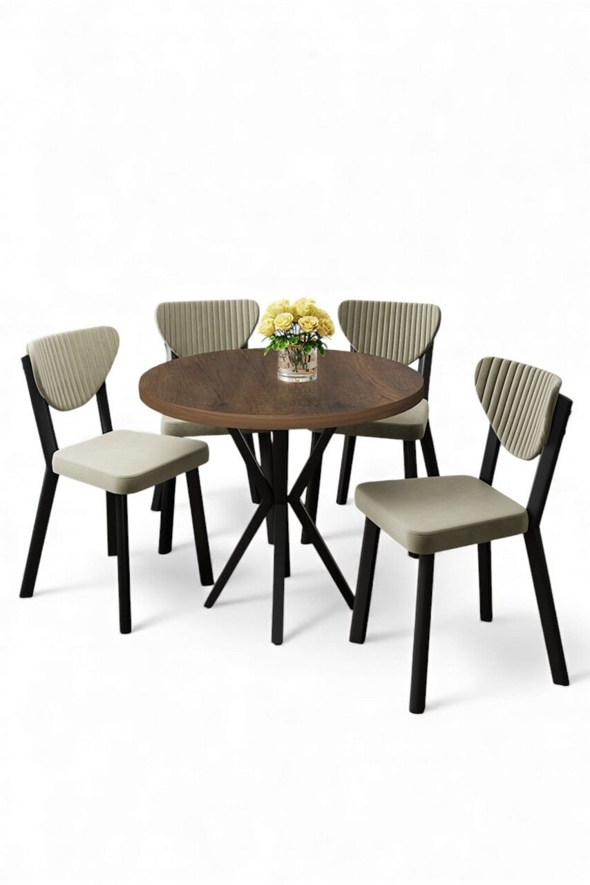 Set masă și scaune (5 bucăți), Hanah Home, Agnes, Baroc / Crem - view 2