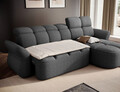 Coltar extensibil dreapta 3 locuri ELTAP, Beneth, 301x185x115 cm, lemn/poliester, gri inchis