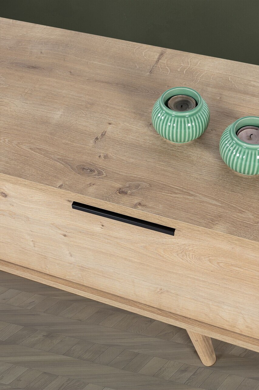 Comoda TV, Hanah Home, Venüs 3342, 130x46x35 cm, PAL, Maro — imaginea 6