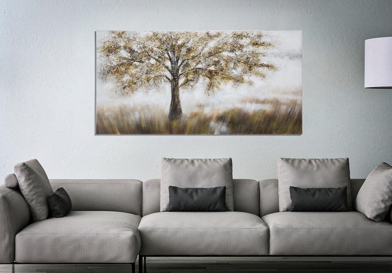 Tablou decorativ Tree Dark - B, Mauro Ferretti, 70x140 cm, pictat manual, canvas/lemn de pin - 1 | YEO