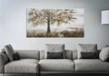 Tablou decorativ Tree Dark - B, Mauro Ferretti, 70x140 cm, pictat manual, canvas/lemn de pin