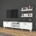 Comoda TV cu 2 rafturi M48 - 1048, Wren, 180 x 35 x 48.6 cm/60 cm, white