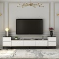 Comoda TV, Inarch, Imaj, 180x45.2x35 cm, PAL, Alb / Negru / Auriu