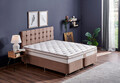 Saltea dubla, Base & Headboard, Niron, Helen, 180x38x200 cm, Cadru: OȚEL, Maro deschis