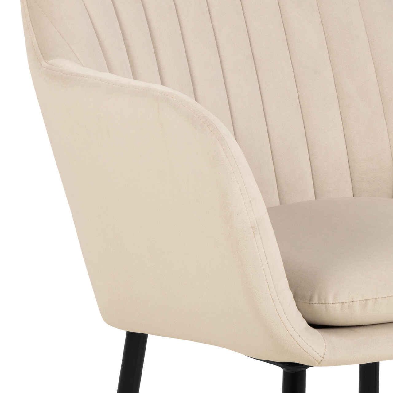 Scaun Emilia, Actona, 57x61x83 cm, catifea/otel, bej nisip - view 2