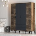 Dulap pentru haine, Hommy Craft, Kumsal PTP, 160x47.5x201.4 cm, PAL, Nuc / Antracit