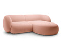 Coltar dreapta 2 locuri, Kate, Micadoni, 255x176x76 cm, catifea, roz