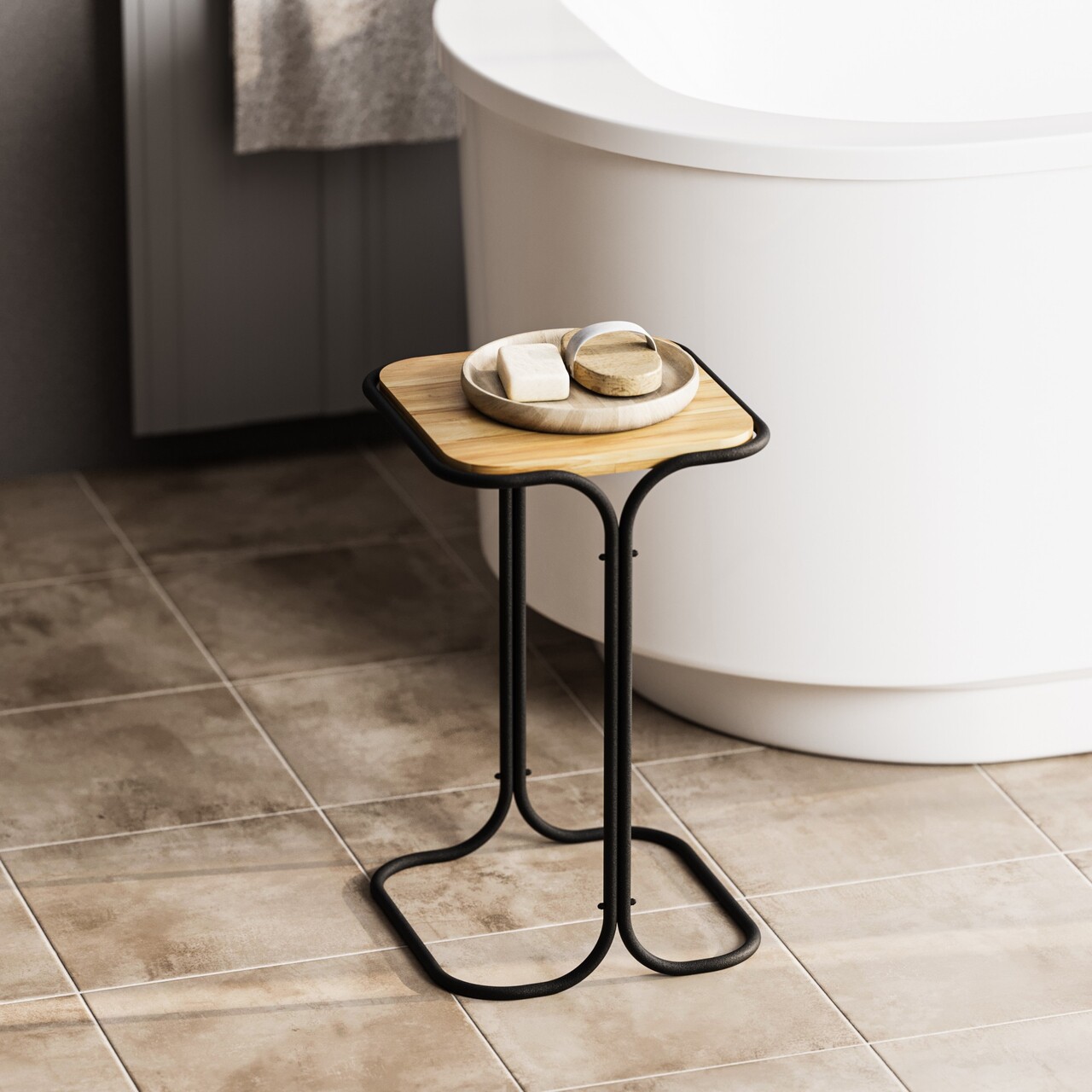 Masuta de cafea, Cerritos, Shb-001-A, 30x52x30 cm, Lemn, Negru / Natural - 1 | YEO