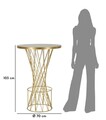 Masa de bar Tower, Mauro Ferretti, 70x103 cm, fier/sticla, auriu/negru
