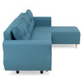 Coltar extensibil cu lada si sezlong interschimbabil, Lecce, L.230 l.76/140 H.90, stofa, albastru