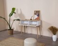 Dulap, Wolina, Bohem, 95x100x35 cm, MDF , Alb / Stejar