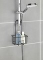 Etajera suspendata pentru baie Milito, Wenko, 18x13x28.5 cm, inox/PET, negru